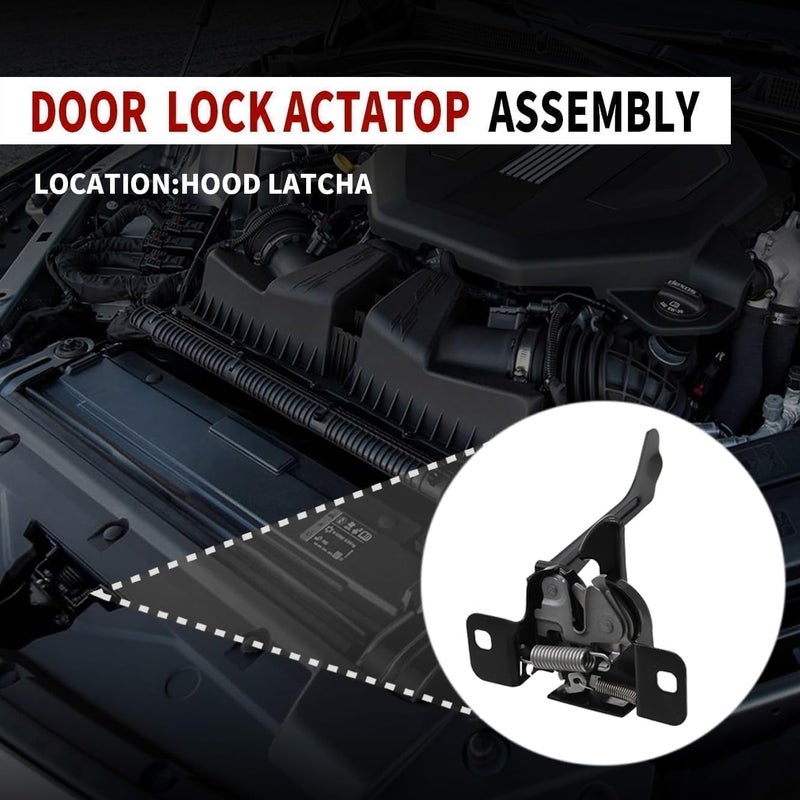Jecoupoon Front Hood Lock Latch Compatible with Challenger 2008-2023, Black Metal Powder Coated, MOUNT_BRACKET, 4816182AB - Image 2